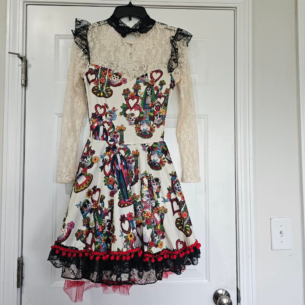Women's Unbranded Day of the Dead Costume Size Small Adult Whimsigoth